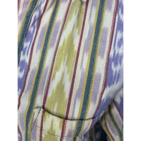 Men's vintage 90s Popol Vuh Shirt, Size M, White & Purple streetwear grunge - Picture 6 of 8